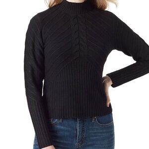 Jessica Simpson Black Cable Knit Turtleneck Sweater